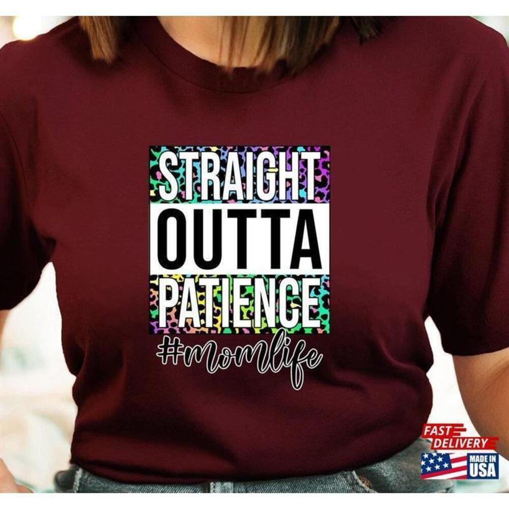 Straight Outta Patience Mom Life Shirt Mode Tshirt Leopard